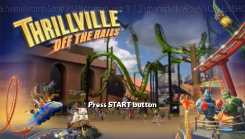 Thrillville Off The Rails title screen for PSP